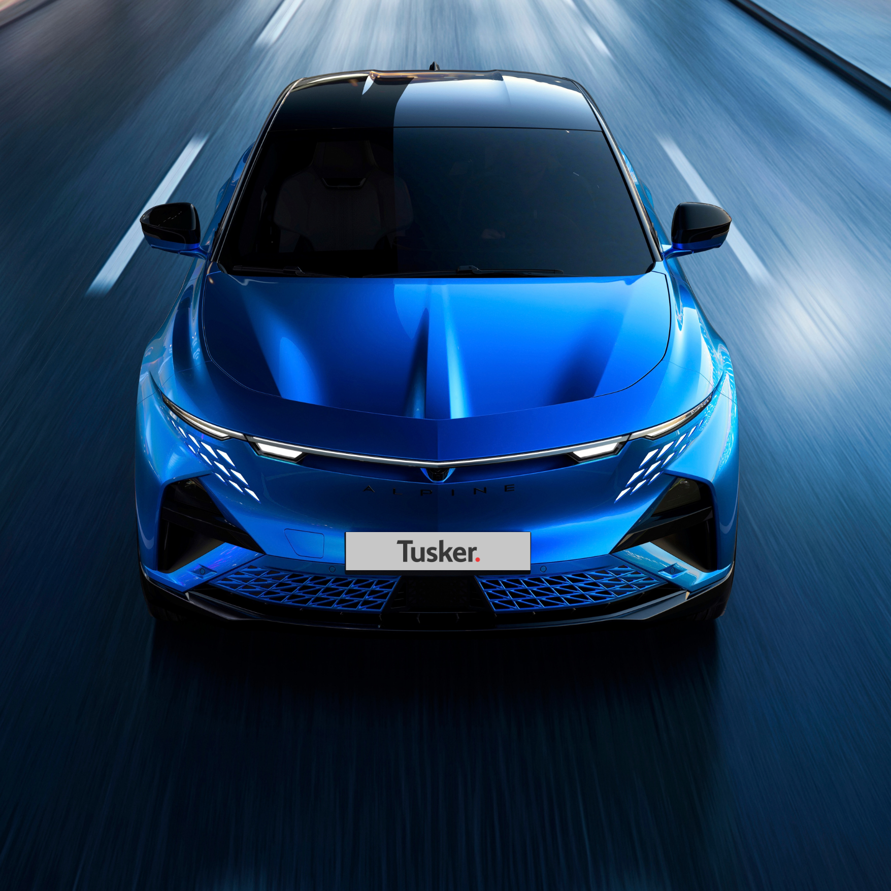 Alpine A390 with Tusker reg plate driving