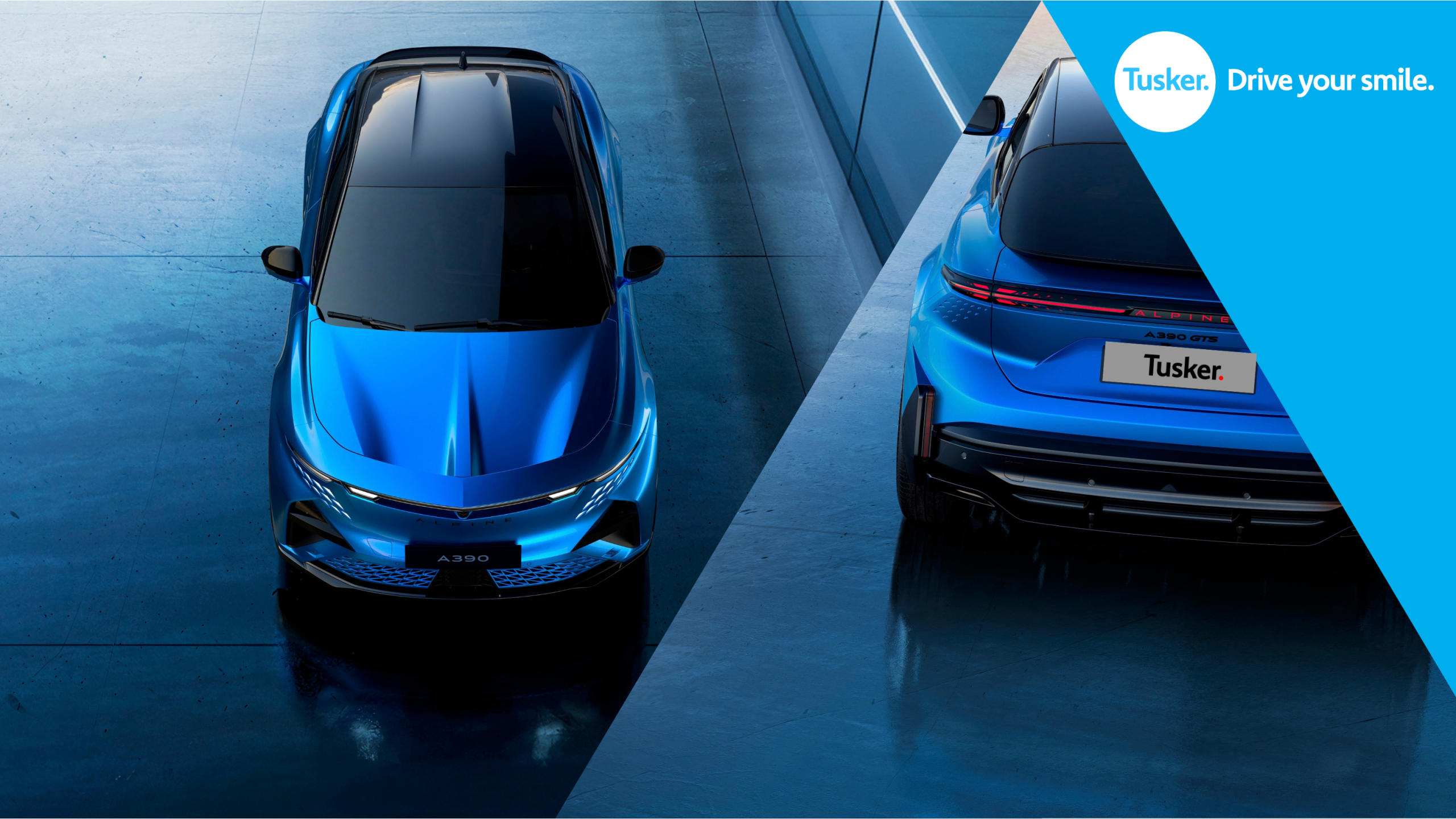 Blue Alpine A390 electric sport fastback exterior